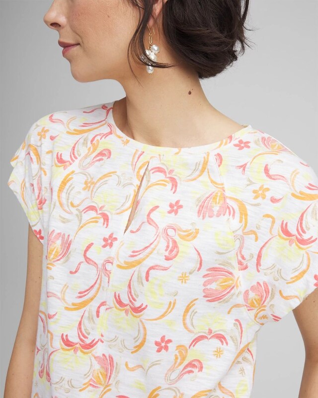 Slub Keyhole-Neck Tee - image 4